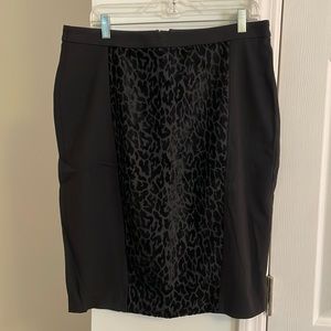 Black cheetah print pencil skirt